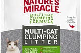 Natures Miracle Multi-Cat Clumping Clay Litter, 40 lb, Fast Clumping Formula,Brown