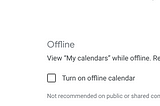 Calendar offline mode