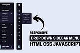 Dropdown Sidebar Menu HTML CSS