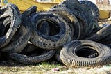 old tires needing to be recycled