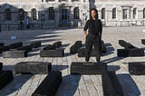 The slave ship in a London courtyard