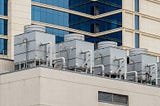 HVAC equipment on top of building