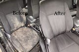 Car Seat Cleaning before/after