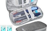 YOUSHARES Trousse à Insuline avec Poche de Glace - Sac Isotherme à Insuline pour Stylo dinsuline, Seringues, Aiguilles et dautres Accessoires Medicaux pour Diabétique(Sac Gris avec Sac Glaciere)