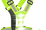 Gilet de Course à LED, Gilet de SéCurité RéFléChissant à LED Haute Visibilité avec 2 Bandes RéFléChissantes pour Le Cyclisme, Le Jogging, la Course à Pied