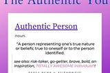 What does it mean to be Authentic?