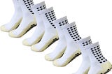 Yufree Grip Soccer Socks Anti Slip Non Slip Mens Athletic Socks for Football Basketball Sports, 4 Pair