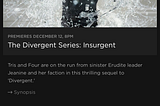 “The Divergent Series: Insurgent” Coming to HBO December 12th