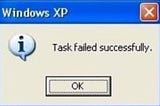 Task failed successfully Windows XP popup