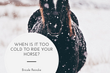 When is it Too Cold to Ride Your Horse?