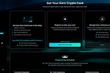 Gero Dashboard interface showing how to get the Gero Crypto Card, with step-by-step card registration, account login options, and non-custodial Cardano wallet integration for ADA spending.