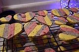 Striped Heart Sugar Cookies With Spring Flavors