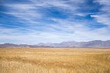 Gobi Desert, Cloudy sky, Golden Grassfield, China
