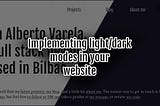 Implementing light/dark modes on your website