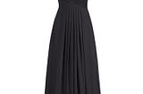 Black Azazie Wendy — Sweetheart Floor Length Crinkle Chiffon Back Zip