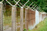 Wire fence on a field