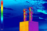 Aerial thermal imaging of chimney stack