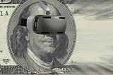 Ben Franklin Hunnid Dolla Bill with a VR headset