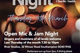River Studios Open mic 30th of March