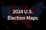 A U.S. cartogram map of the 2024 U.S. Presidential Election Results with the text ‘2024 U.S. Election Maps’