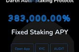 DARTH: Auto Staking Protocol (DAP) Secure, Fast, APY Stays Highest