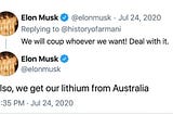 Revisiting Elon Musk Lying About Bolivia — Tesla’s Ties to ACISA, Which Bolivia Canceled Lithium…