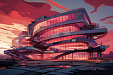 Building a office building that would appear in ArchDaily in the style of Erin Hanson & Moebius