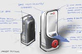 Concept sketches illustrating the initial design ideas for the POGO Automatic® Blood Glucose Monitoring System.