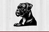 Boxer Dog SVG, Dog Svg,Boxer Silhouette