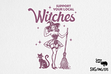 Vintage Halloween Witch SVG PNG