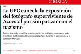 Universidad de Alicante cancela una exposición tras la polémica creada en torno al artista, un…