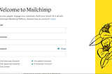 Mailchimp user creation page