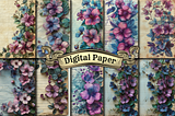 Flower Junk Journal Digital Paper