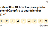 Example of an NPS survey for Campfire