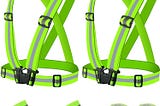 Ensemble de Gilets de sécurité réfléchissants - 2 Gilets réfléchissants pour vélos + 4 Sangles réfléchissantes + 2 Sangles réfléchissantes, Bracelets à Pression, réflecteurs