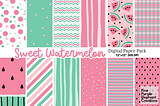 Pastel Watermelon Pink and Green Summer Free