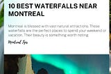 10 Best Waterfalls near Montreal