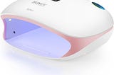 SUNUV Lampe UV Ongles Gel, 48W Lampe UV LED Sèche Ongles Rapide avec 4 Minuteries, Séchoirs à ongles et lampes UV avec Capteur Automatique Écran LCD pour Vernis à ongles Gels SUN4S Rose