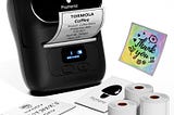 Phomemo Label Maker - M110 Address Label Printer Bluetooth Thermal Printer for Business, Office, School, Home-use, Barcode, Logo, Clothing Label, with 3 Label, Black