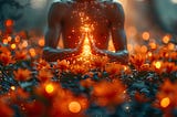 Practicing energy healing for aura cleansing and beaming