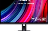 GIGABYTE M27Q 27″ 170Hz 1440P -KVM Gaming Monitor, 2560 x 1440 SS IPS Display, 0.5ms