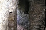 A dungeon corridor at Blarney Castle in Ireland.