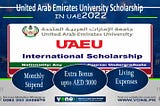 United Arab Emirates University Scholarships 2022 in UAE – Fully Funded