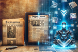 The evolution of news consumption / Generated by DALL-E