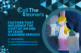 Factors That Influence The Cost of An End of Lease Cleaning Service