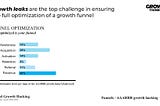 Growth leaks are the top challenge in ensuring the full optimization of a growth funnel