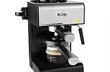 Mr. Coffee BVMC-ECM180 Steam Espresso with Starter Set, Black