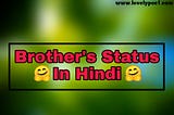 Brothers Status In Hindi | Big Brother Status In Hindi