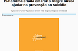 Be220 no Coletiva.net — Plataforma criada em Porto Alegre busca ajudar na prevenção ao suicídio