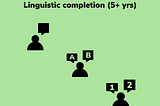 Language development: stage of linguistic completion (5+ years)